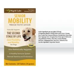 Wapiti Labs Senior Mobility Formula Dog Tablets Supplement -Pet Wellness 61300 PT4. AC SS1800 V1582744631