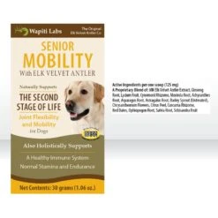 Wapiti Labs Senior Mobility Formula Dog Powder Supplement 10 Wapiti Labs Senior Mobility Formula Dog Powder Supplement -Pet Wellness 61303 PT4. AC SS1800 V1582745106