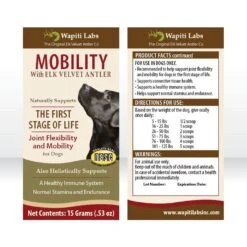 Wapiti Labs Mobility Formula Dog Powder Supplement 12 Wapiti Labs Mobility Formula Dog Powder Supplement -Pet Wellness 61308 PT6. AC SS1800 V1582744867