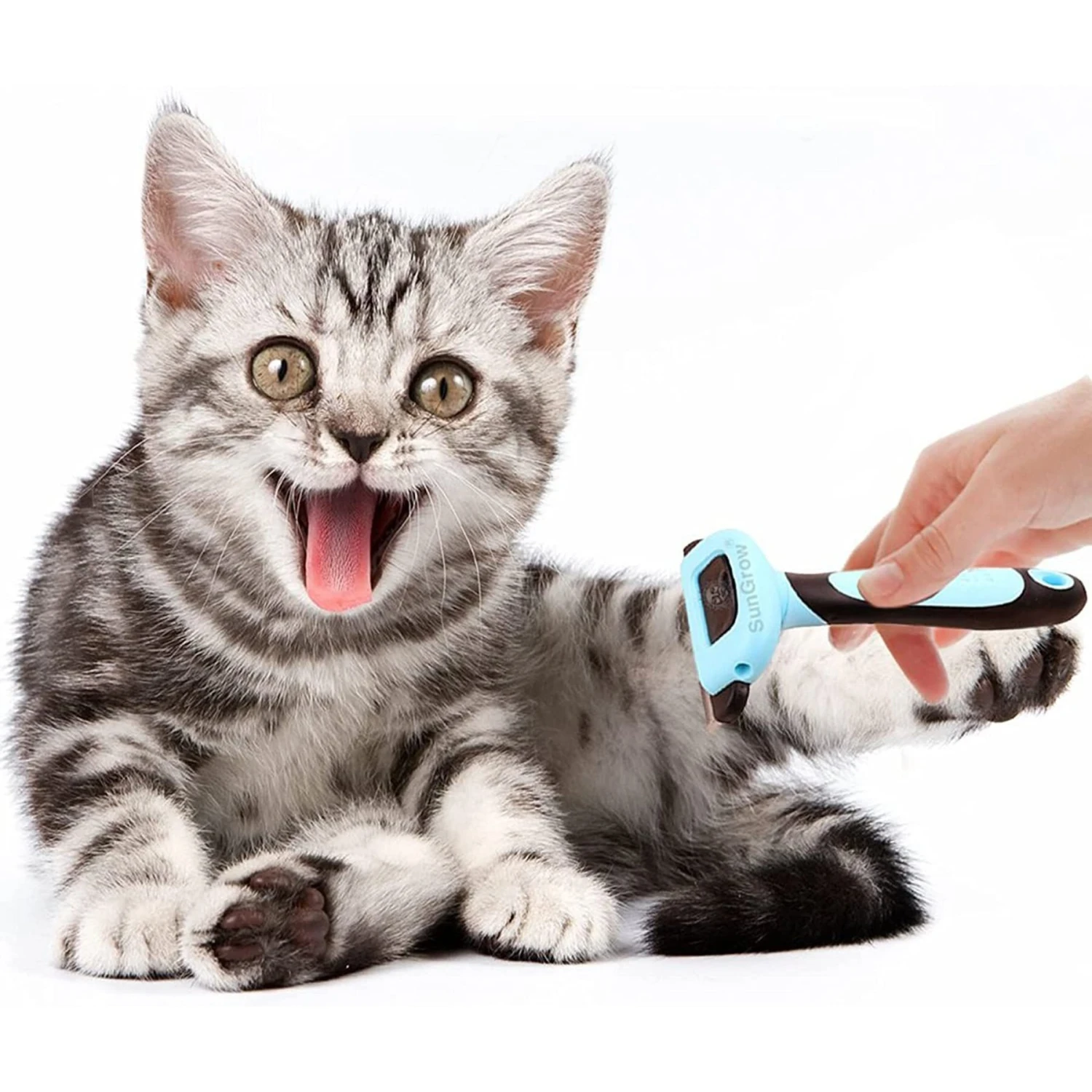 SunGrow Undercoat Deshedding Brush For Short Haired Dog & Cat Shedding Control & Grooming Tool 2 SunGrow Undercoat Deshedding Brush For Short Haired Dog & Cat Shedding Control & Grooming Tool - Image 2