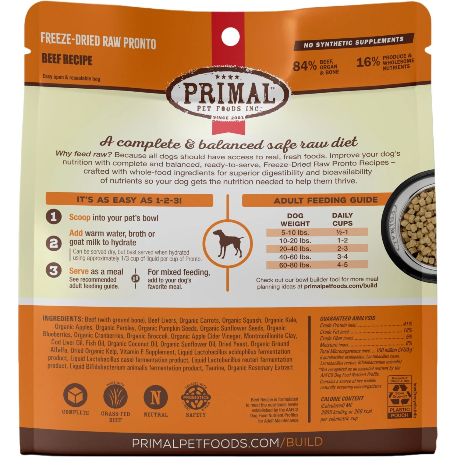 Primal Raw Pronto Beef Recipe Dog Freeze-Dried Food 2 Primal Raw Pronto Beef Recipe Dog Freeze-Dried Food - Image 2