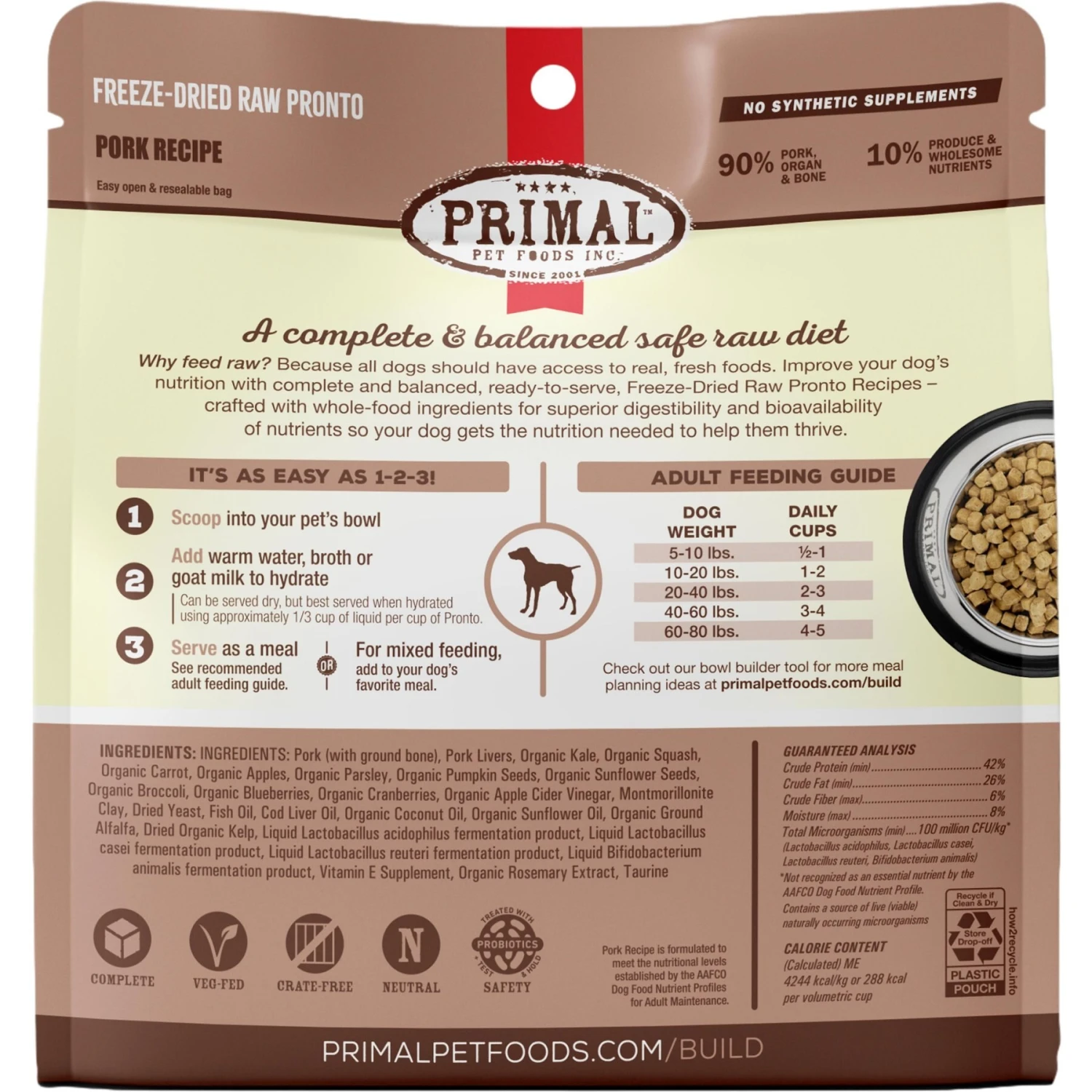 Primal Raw Pronto Pork Recipe Dog Freeze-Dried Food 2 Primal Raw Pronto Pork Recipe Dog Freeze-Dried Food - Image 2