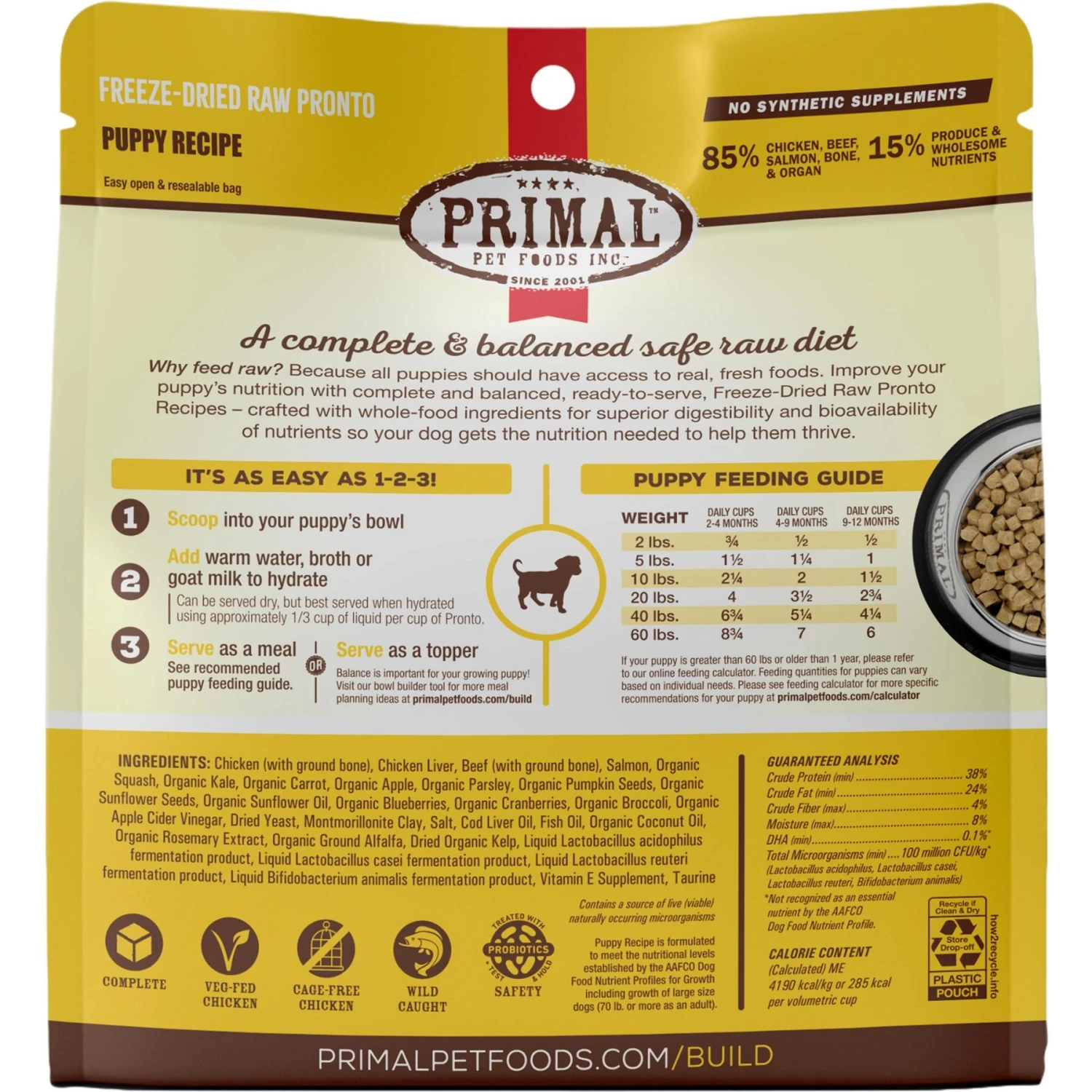 Primal Raw Pronto Puppy Recipe Dog Freeze-Dried Food 2 Primal Raw Pronto Puppy Recipe Dog Freeze-Dried Food - Image 2
