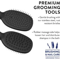 Wahl Double Sided Dog Bath Pin Brush, Black & Gray -Pet Wellness 620782 PT4. AC SS1800 V1660855550