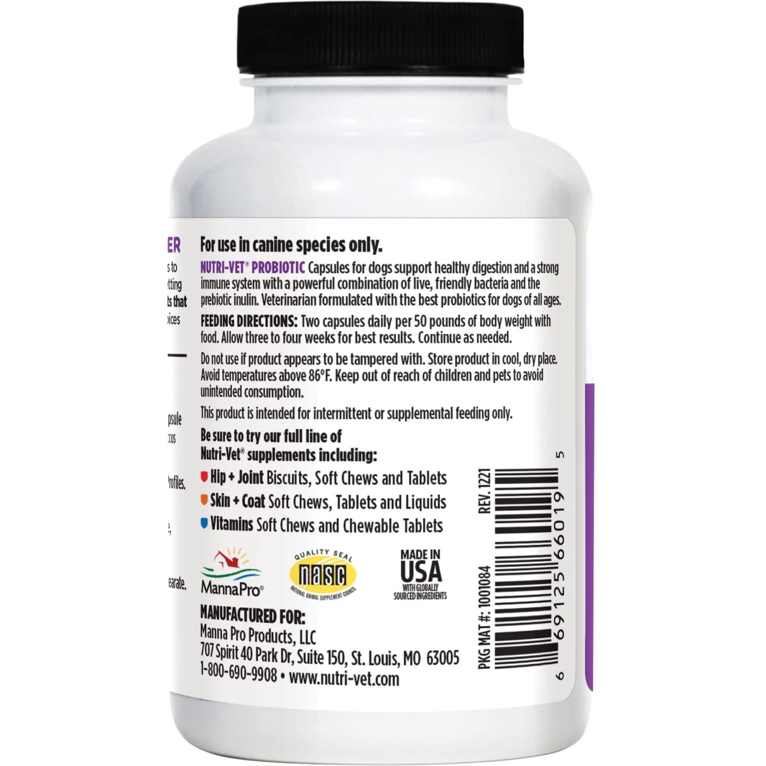 Nutri-Vet Probiotics Capsules Digestive Supplement For Dogs 2 Nutri-Vet Probiotics Capsules Digestive Supplement For Dogs - Image 2