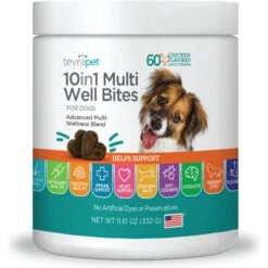 TevraPet 10in1 Multi Well Bites Dog Supplement, 60 Count