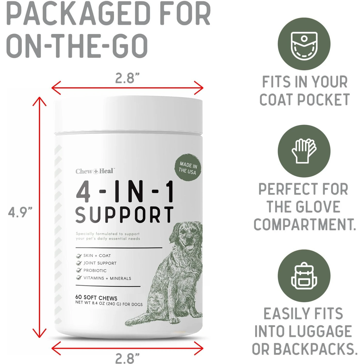 Chew + Heal 4-In-1 Support Multivitamin Dog Supplement 2 Chew + Heal 4-In-1 Support Multivitamin Dog Supplement - Image 2