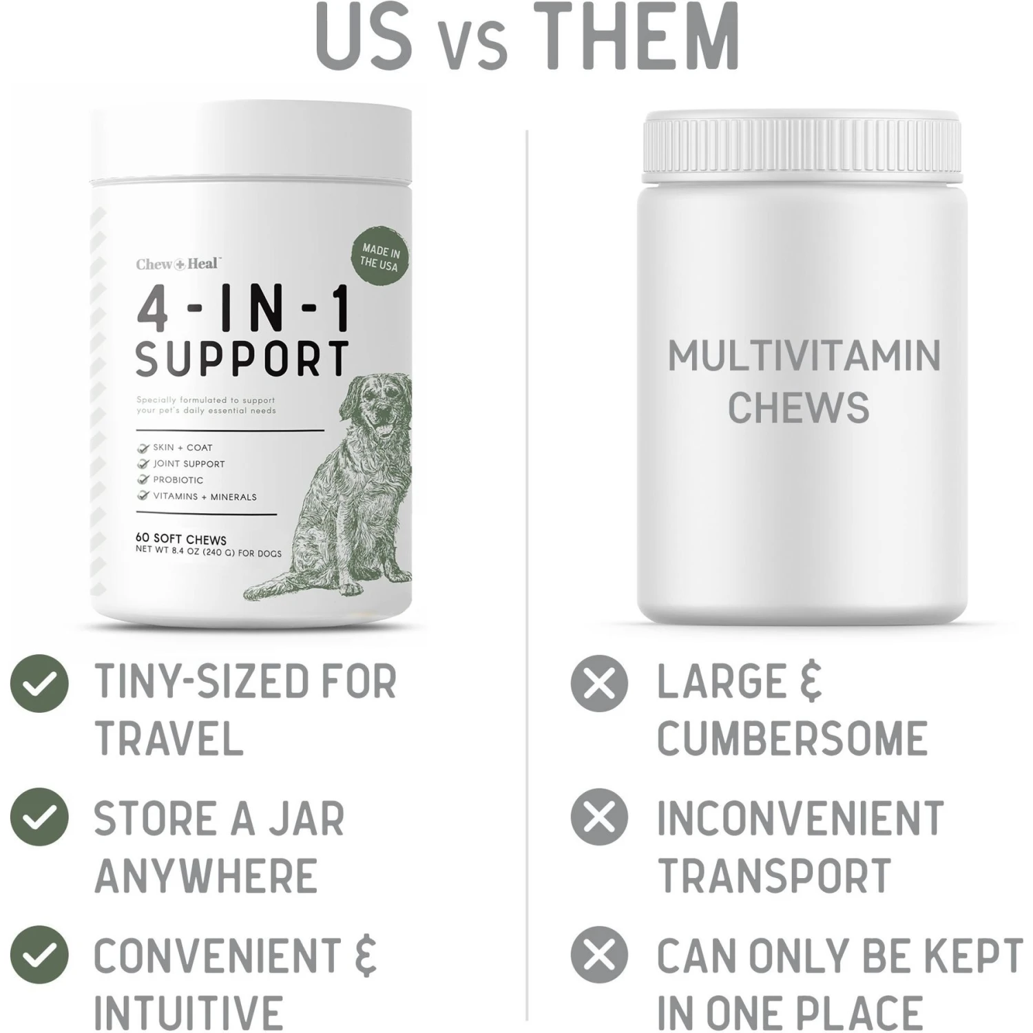 Chew + Heal 4-In-1 Support Multivitamin Dog Supplement 3 Chew + Heal 4-In-1 Support Multivitamin Dog Supplement - Image 3