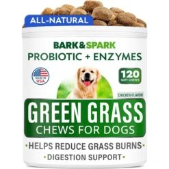 Bark&Spark Green Grass Burn Spots Treatment Chews For Dogs, 120 Count