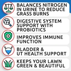 Bark&Spark Green Grass Burn Spots Treatment Chews For Dogs, 120 Count -Pet Wellness 633582 PT3. AC SS1800 V1661973437