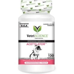 VetriScience Acetylator Capsules Digestive Supplement For Cats & Dogs
