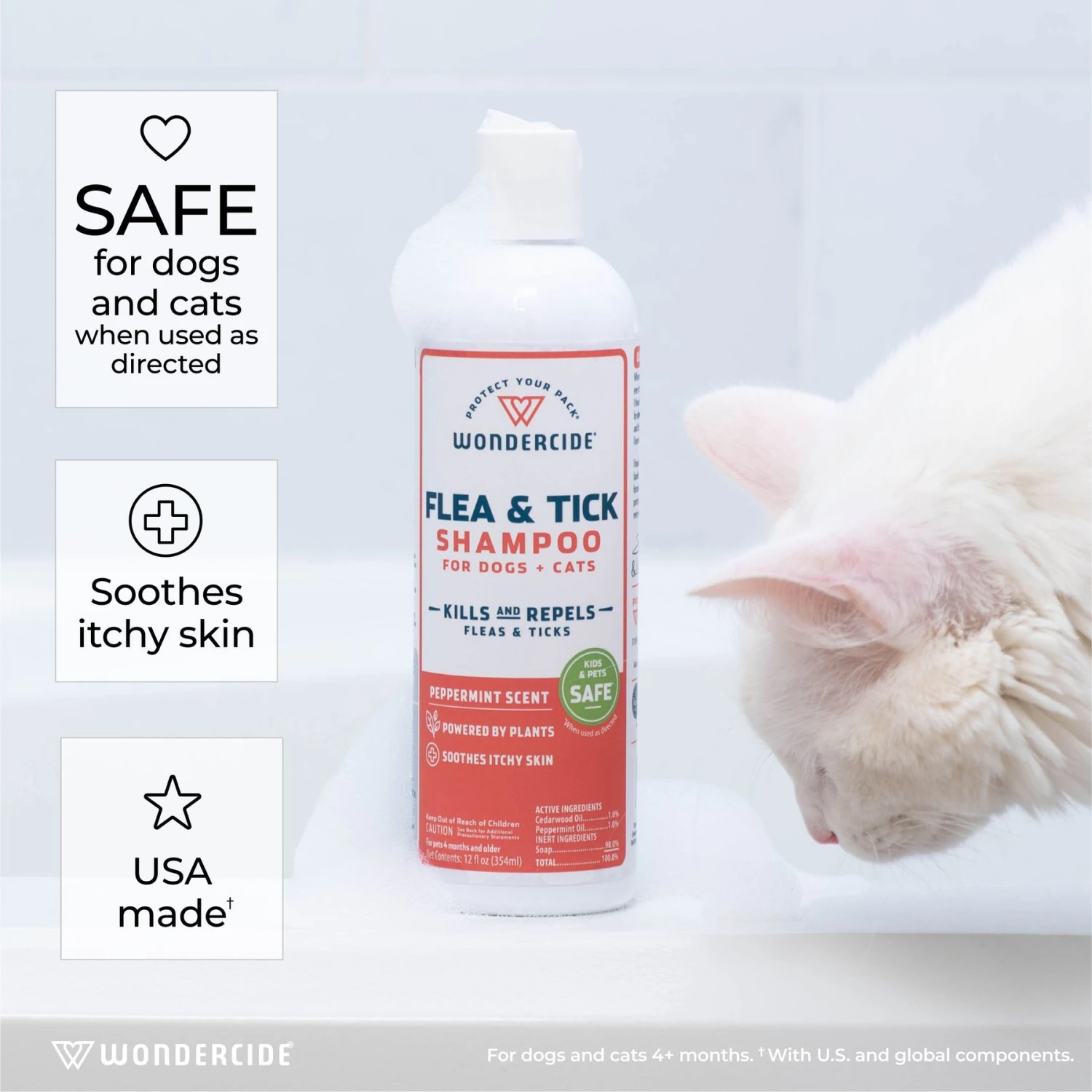 Wondercide Flea & Tick Peppermint Cat & Dog Shampoo, 12-oz Bottle 4 Wondercide Flea & Tick Peppermint Cat & Dog Shampoo, 12-oz Bottle - Image 4