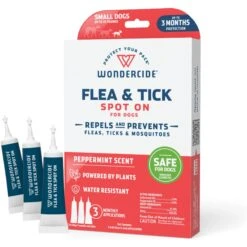 Wondercide Spot-On Peppermint Flea & Tick Spot Treatment For Small Dogs, 3 Doses (3-mos. Supply)