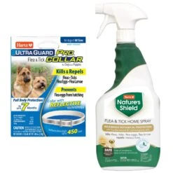 Hartz UltraGuard Pro Reflecting Flea & Tick Collar For Dogs & Puppies & Hartz Nature's Shield Natural Flea & Tick Home Spray
