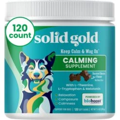 Solid Gold Keep Calm & Wag On Calming Aid Chew Supplement For Dogs, 120 Count