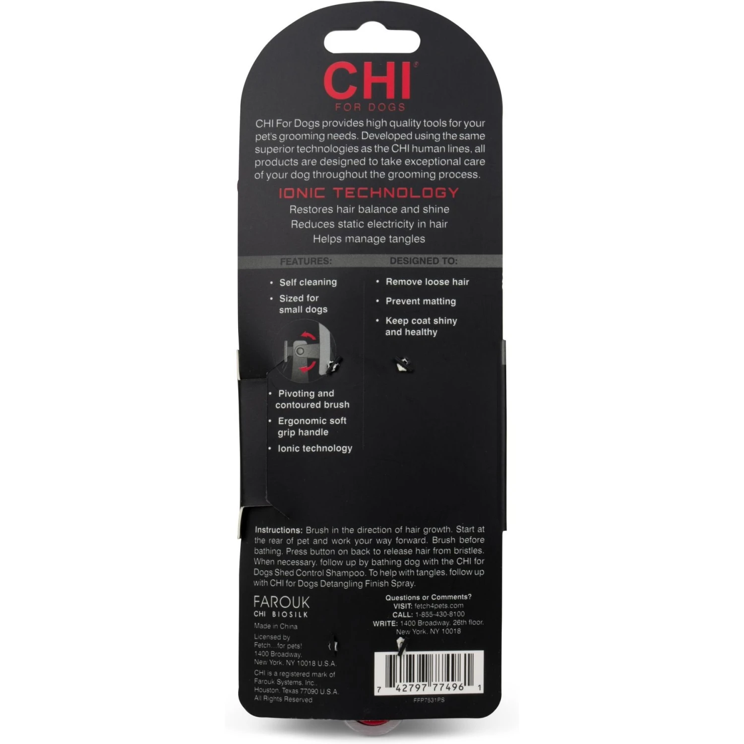CHI Soft Pivoting Slicker Dog Brush, Small 2 CHI Soft Pivoting Slicker Dog Brush, Small - Image 2