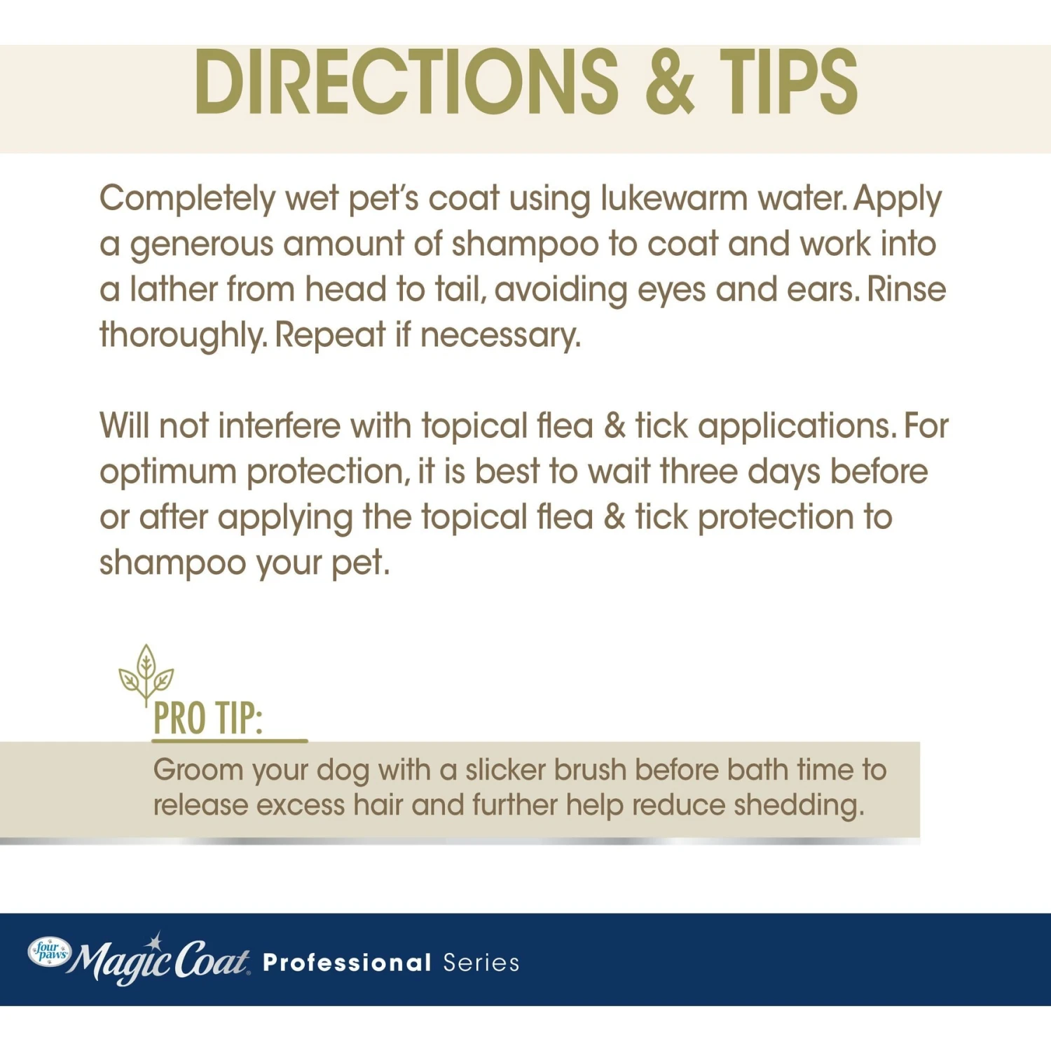 Four Paws Magic Coat Professional Series Nourishing Oatmeal De-Shedding Dog Shampoo, 16-oz Bag 8 Four Paws Magic Coat Professional Series Nourishing Oatmeal De-Shedding Dog Shampoo, 16-oz Bag - Image 8