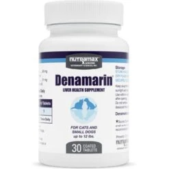 Nutramax Denamarin With S-Adenosylmethionine & Silybin Tablets Liver Supplement For Small Dogs & Cats