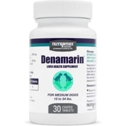 Nutramax Denamarin With S-Adenosylmethionine & Silybin Tablets Liver Supplement For Medium Dogs