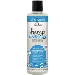 FURminator One Earth Hemp Hydrating Honey Scented 2-in-1 Moisturizing Dog Shampoo & Conditioner, Blue, 16-oz Bottle