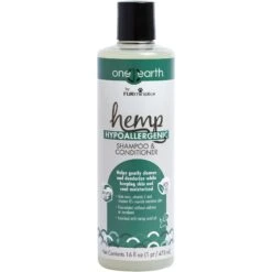 FURminator One Earth Hemp Hypoallergenic Green Tea Scented 2-in-1 Dog Shampoo & Conditioner, Green, 16-oz Bottle