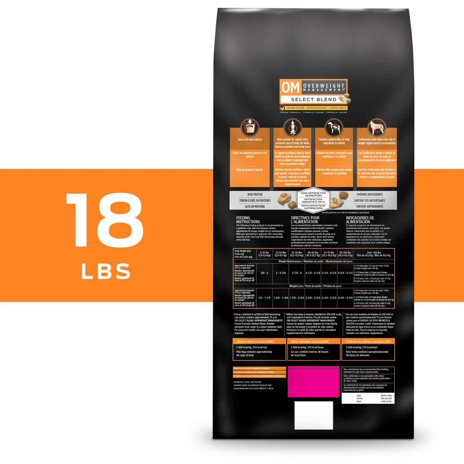 Purina Pro Plan Veterinary Diets OM Overweight Management Select Blend Chicken Flavor Dry Dog Food 2 Purina Pro Plan Veterinary Diets OM Overweight Management Select Blend Chicken Flavor Dry Dog Food - Image 2