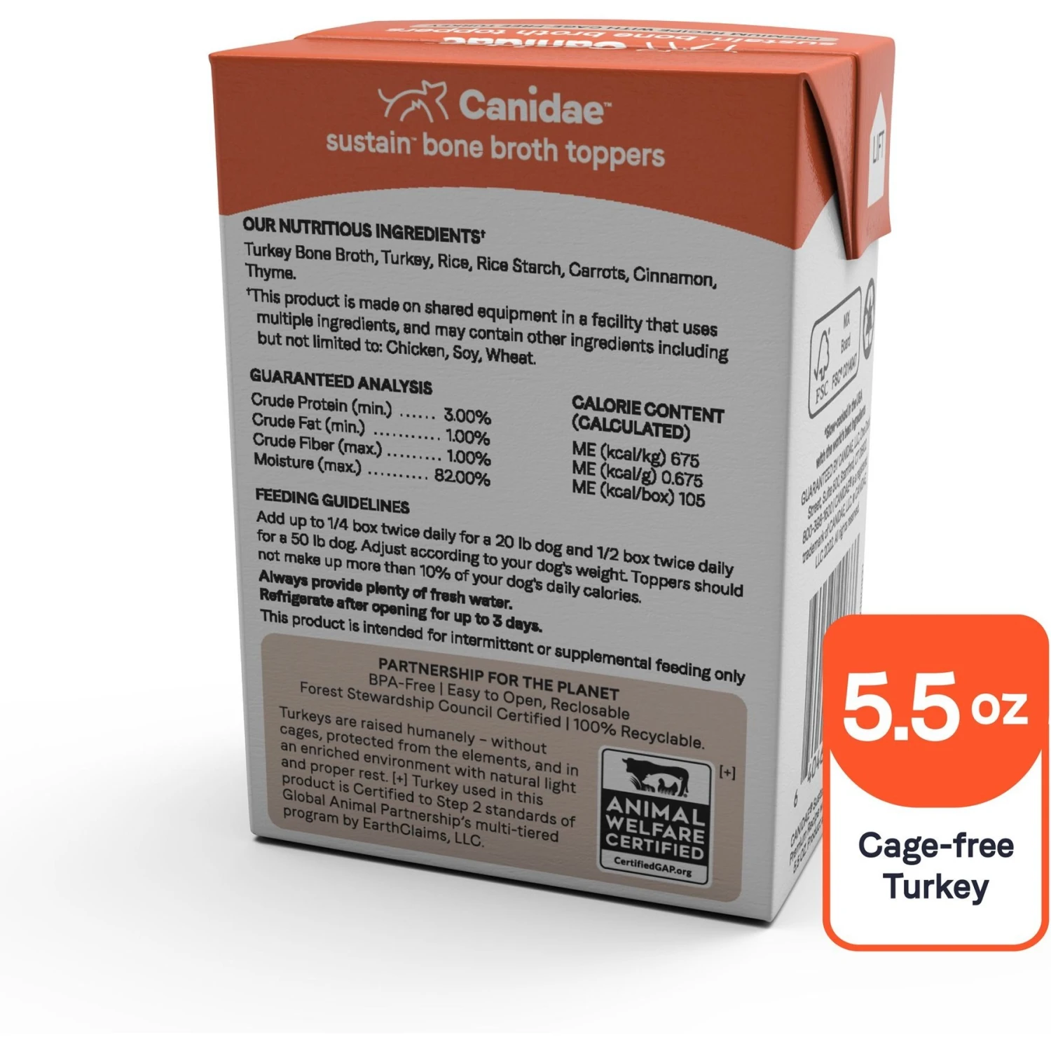 CANIDAE Sustain Bone Broth Toppers Premium Recipe With Cage-Free Turkey Dog Food Topper, 5.5-oz, Case Of 12 2 CANIDAE Sustain Bone Broth Toppers Premium Recipe With Cage-Free Turkey Dog Food Topper, 5.5-oz, Case Of 12 - Image 2