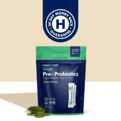 Honest Paws Well Pre+ Probiotic Digestive Support Chicken Flavored Powder Supplement For Dogs & Cats -Pet Wellness 662054 PT7. AC SS1800 V1669228290