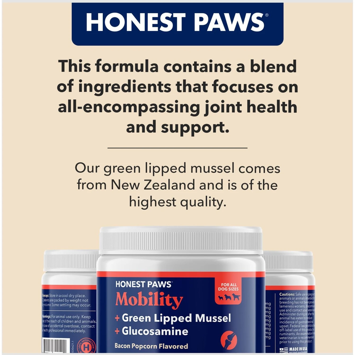 Honest Paws Hip & Joint Dog Supplement, 75-g Jar 5 Honest Paws Hip & Joint Dog Supplement, 75-g Jar - Image 5
