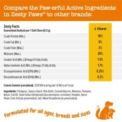 Zesty Paws Puppy Calming Bites Behavior Turkey Flavor Soft Chews Supplement For Dogs & Zesty Paws All-in-One Bacon Flavored Soft & Chewy Training Bites Multivitamin Dog Treats -Pet Wellness 662774 PT7. AC SS1800 V1667330822