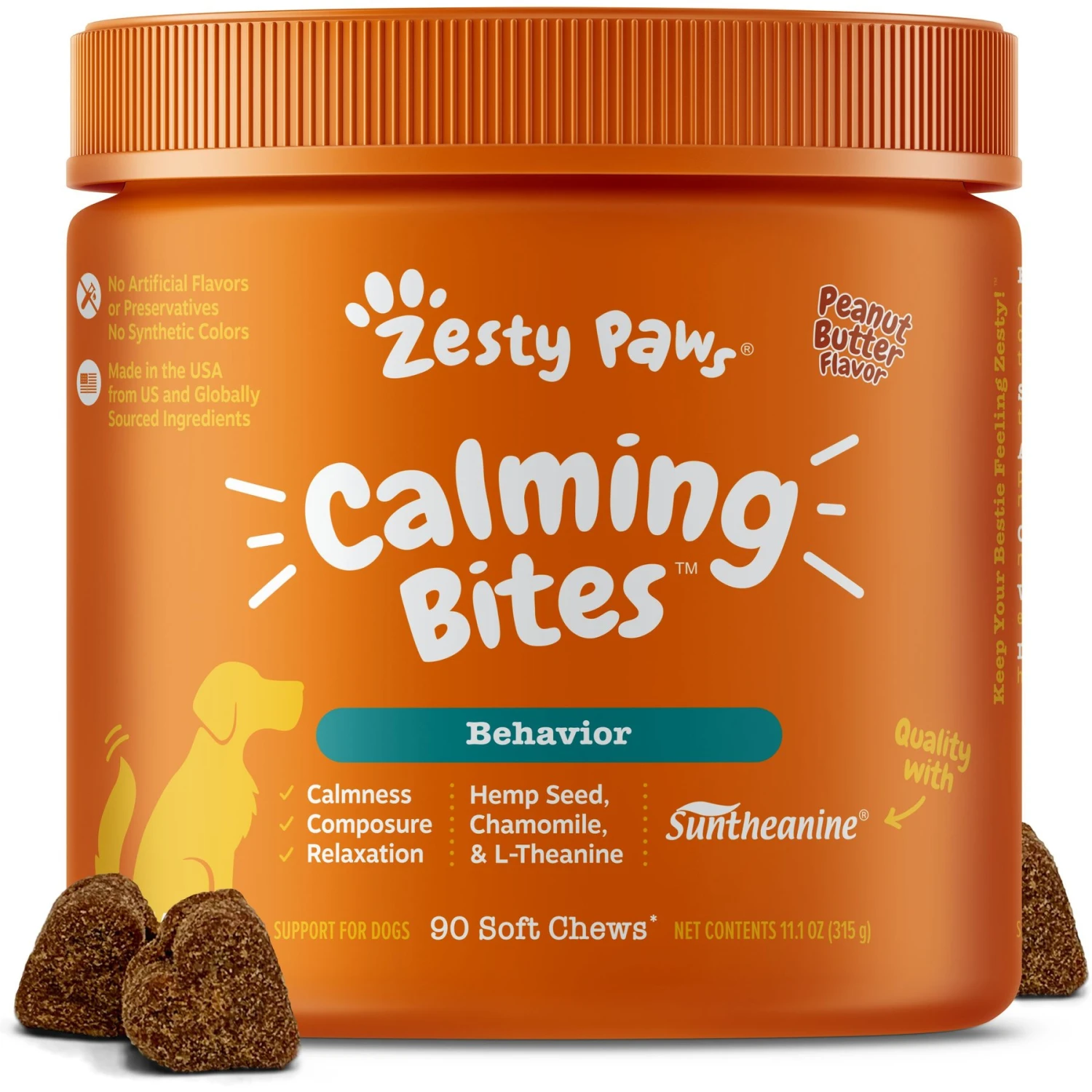Zesty Paws Hemp Calming Bites Peanut Butter Flavored Soft Chews Composure & Relaxation Supplement For Dogs & Nylabone Power Chew Textured Dog Chew Ring Toy Flavor Medley 2 Zesty Paws Hemp Calming Bites Peanut Butter Flavored Soft Chews Composure & Relaxation Supplement For Dogs & Nylabone Power Chew Textured Dog Chew Ring Toy Flavor Medley - Image 2