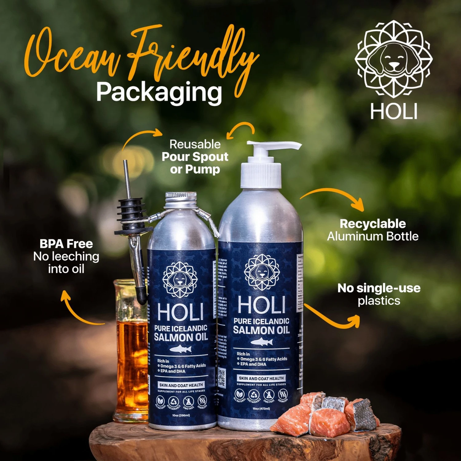 HOLI Pure Icelandic Salmon Oil Skin & Coat Health Dog Supplement 2 HOLI Pure Icelandic Salmon Oil Skin & Coat Health Dog Supplement - Image 2