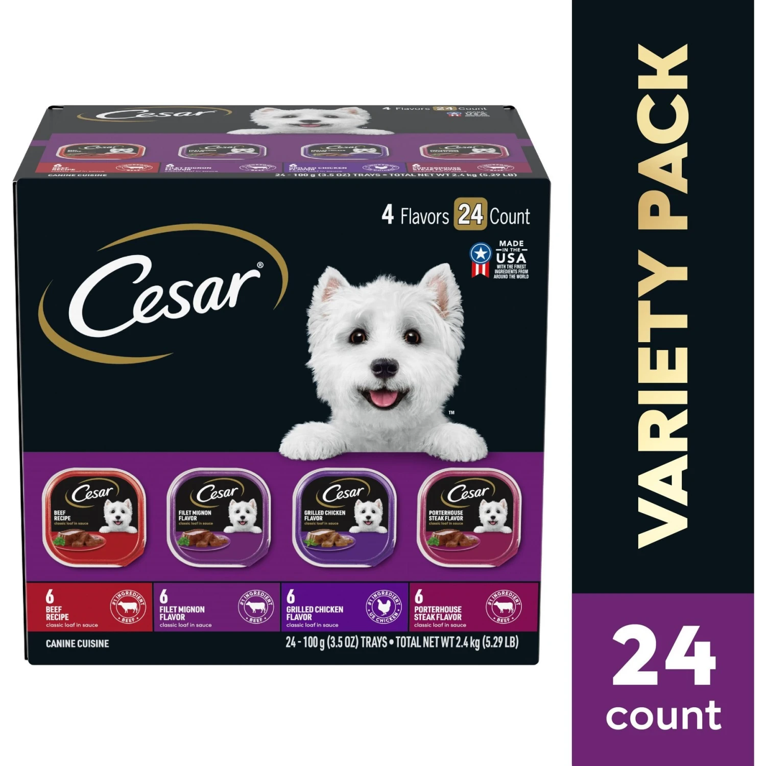 Cesar Classic Loaf In Sauce Beef Recipe, Filet Mignon, Grilled Chicken & Porterhouse Steak Flavors Variety Pack Grain-Free Small Breed Adult Wet Dog Food Trays & Cesar Filet Mignon Flavor & Spring Vegetables Garnish Small Breed Dry Dog Food 3 Cesar Classic Loaf In Sauce Beef Recipe, Filet Mignon, Grilled Chicken & Porterhouse Steak Flavors Variety Pack Grain-Free Small Breed Adult Wet Dog Food Trays & Cesar Filet Mignon Flavor & Spring Vegetables Garnish Small Breed Dry Dog Food - Image 3