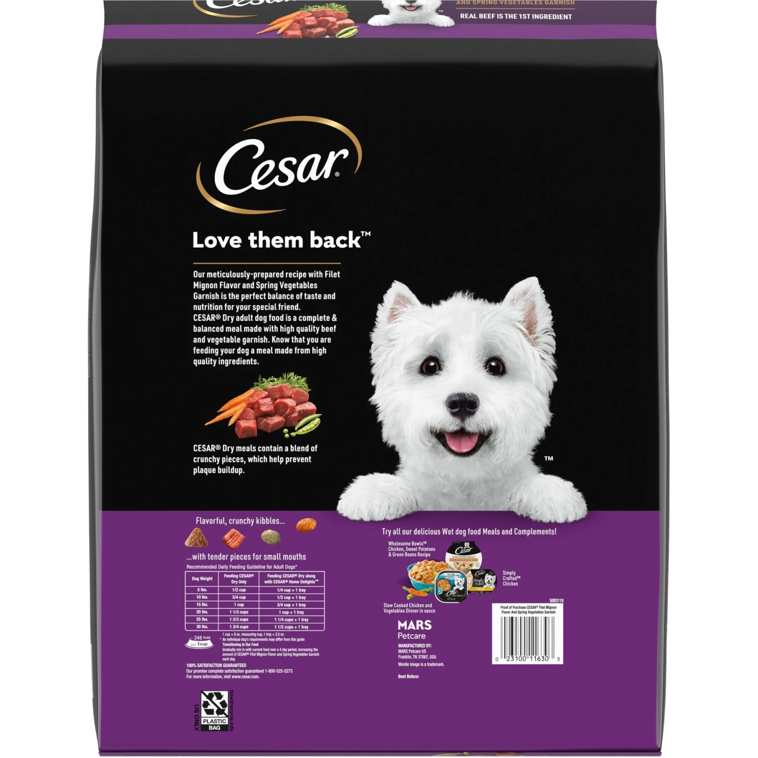Cesar Classic Loaf In Sauce Beef Recipe, Filet Mignon, Grilled Chicken & Porterhouse Steak Flavors Variety Pack Grain-Free Small Breed Adult Wet Dog Food Trays & Cesar Filet Mignon Flavor & Spring Vegetables Garnish Small Breed Dry Dog Food 7 Cesar Classic Loaf In Sauce Beef Recipe, Filet Mignon, Grilled Chicken & Porterhouse Steak Flavors Variety Pack Grain-Free Small Breed Adult Wet Dog Food Trays & Cesar Filet Mignon Flavor & Spring Vegetables Garnish Small Breed Dry Dog Food - Image 7
