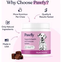 Pawfy Multivitamin Peanut Butter Flavor Supplement For Dogs -Pet Wellness 689694 PT4. AC SS1800 V1666839485