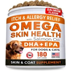 StrellaLab Allergy & Itch Relief Wild Alaskan Salmon Oil Skin, Coat & Joint Supplement Dog Treats