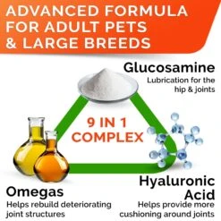 StrellaLab Senior Advanced Glucosamine Omega-3 Bacon Flavored Soft Chew Hip & Joint Supplement For Dogs 11 StrellaLab Senior Advanced Glucosamine Omega-3 Bacon Flavored Soft Chew Hip & Joint Supplement For Dogs -Pet Wellness 692550 PT3. AC SS1800 V1669179783
