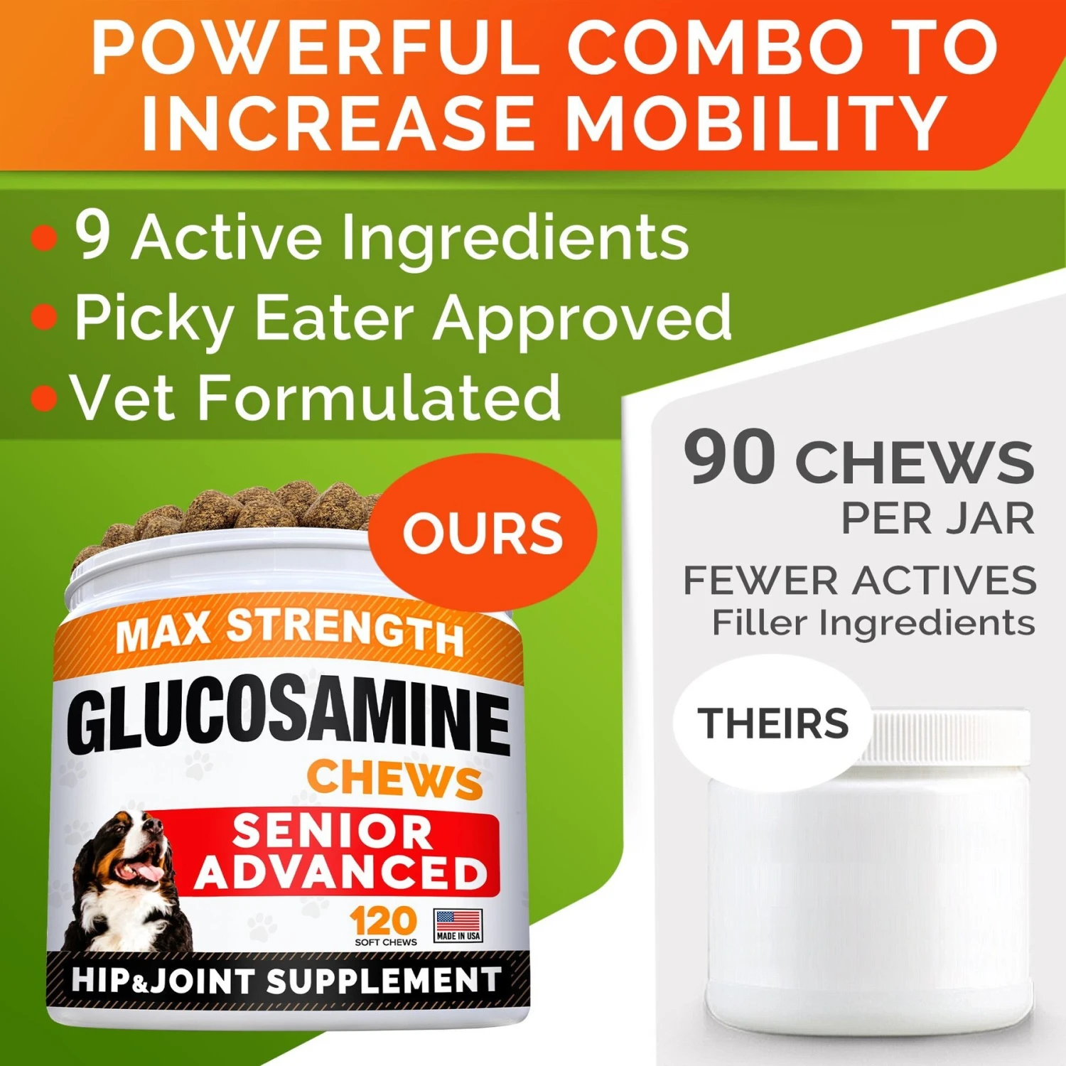 StrellaLab Senior Advanced Glucosamine Omega-3 Bacon Flavored Soft Chew Hip & Joint Supplement For Dogs 7 StrellaLab Senior Advanced Glucosamine Omega-3 Bacon Flavored Soft Chew Hip & Joint Supplement For Dogs - Image 7
