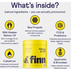 Finn Allergy & Itch Beef Liver Flavored Soft Chew Allergy Supplement For Dogs, 90 Count & Finn Calming Aid Soft Chew Dog Supplement, 90 Count -Pet Wellness 692646 PT3. AC SS1800 V1668023662