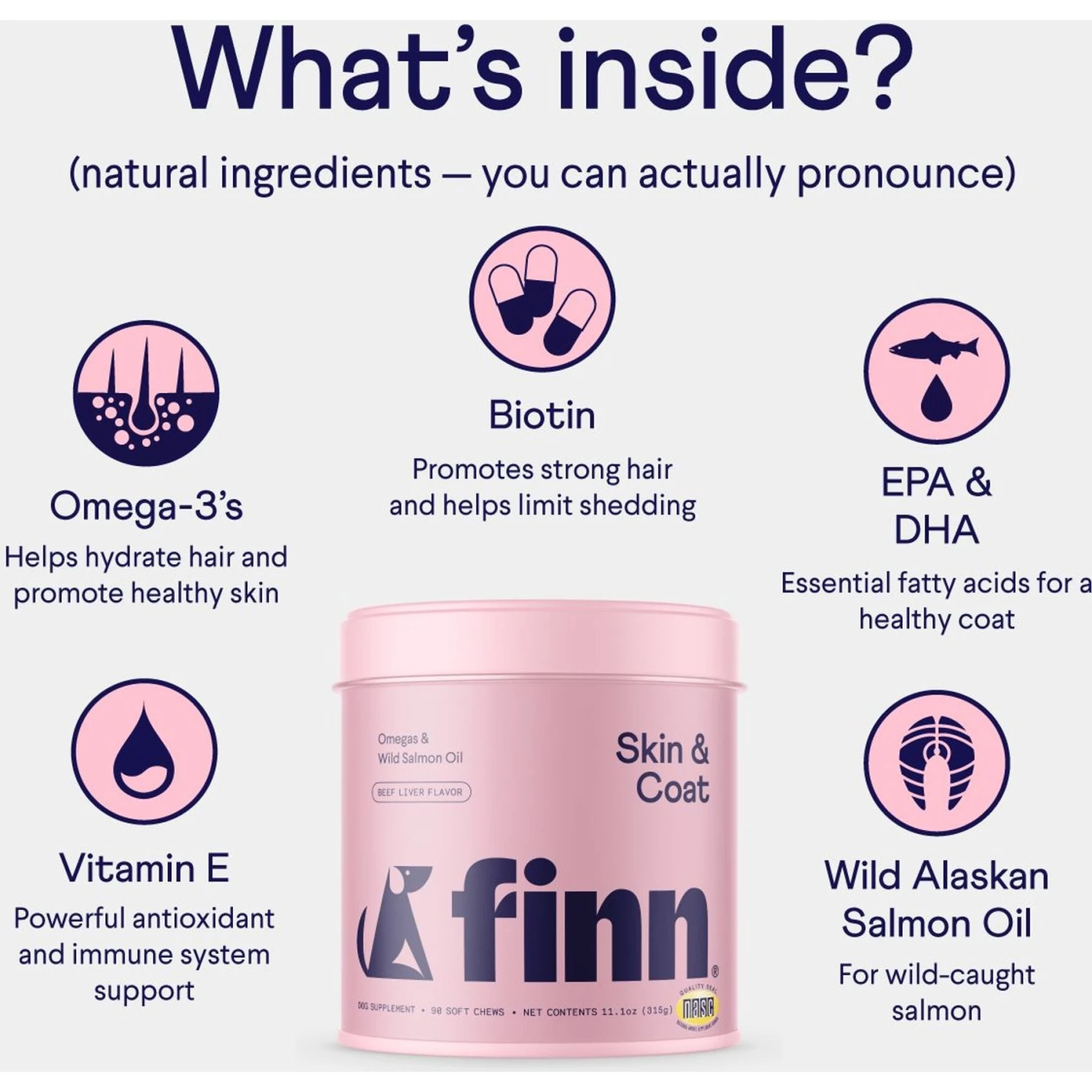 Finn Digestive Prebiotic & Probiotic Supplement For Dogs, 90 Count & Finn Skin & Coat Wild Alaskan Salmon Oil Dog Supplement, 90 Count 8 Finn Digestive Prebiotic & Probiotic Supplement For Dogs, 90 Count & Finn Skin & Coat Wild Alaskan Salmon Oil Dog Supplement, 90 Count - Image 8
