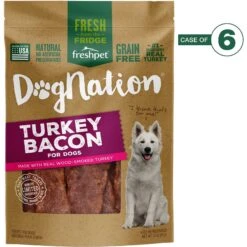 Freshpet Dognation Turkey Bacon Grain-Free Fresh Dog Treats, 3-oz Bag, Case Of 6 & Freshpet Vital Chicken Recipe Grain-Free Small Breed Fresh Dog Food -Pet Wellness 693182 PT3. AC SS1800 V1668627007