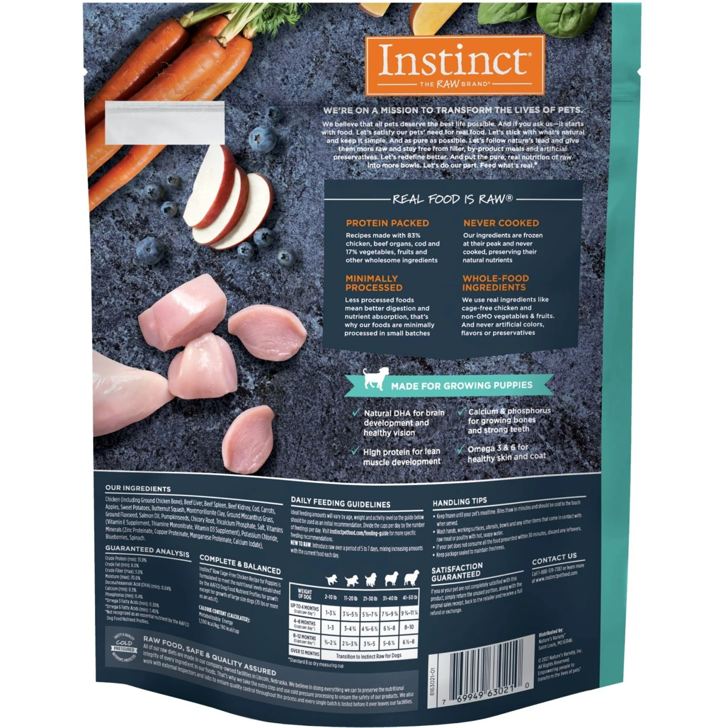 Instinct Bites Chicken Recipe Grain-Free Cage-Free Raw Frozen Puppy Food, 3-lb Bag + 2 Items 3 Instinct Bites Chicken Recipe Grain-Free Cage-Free Raw Frozen Puppy Food, 3-lb Bag + 2 Items - Image 3