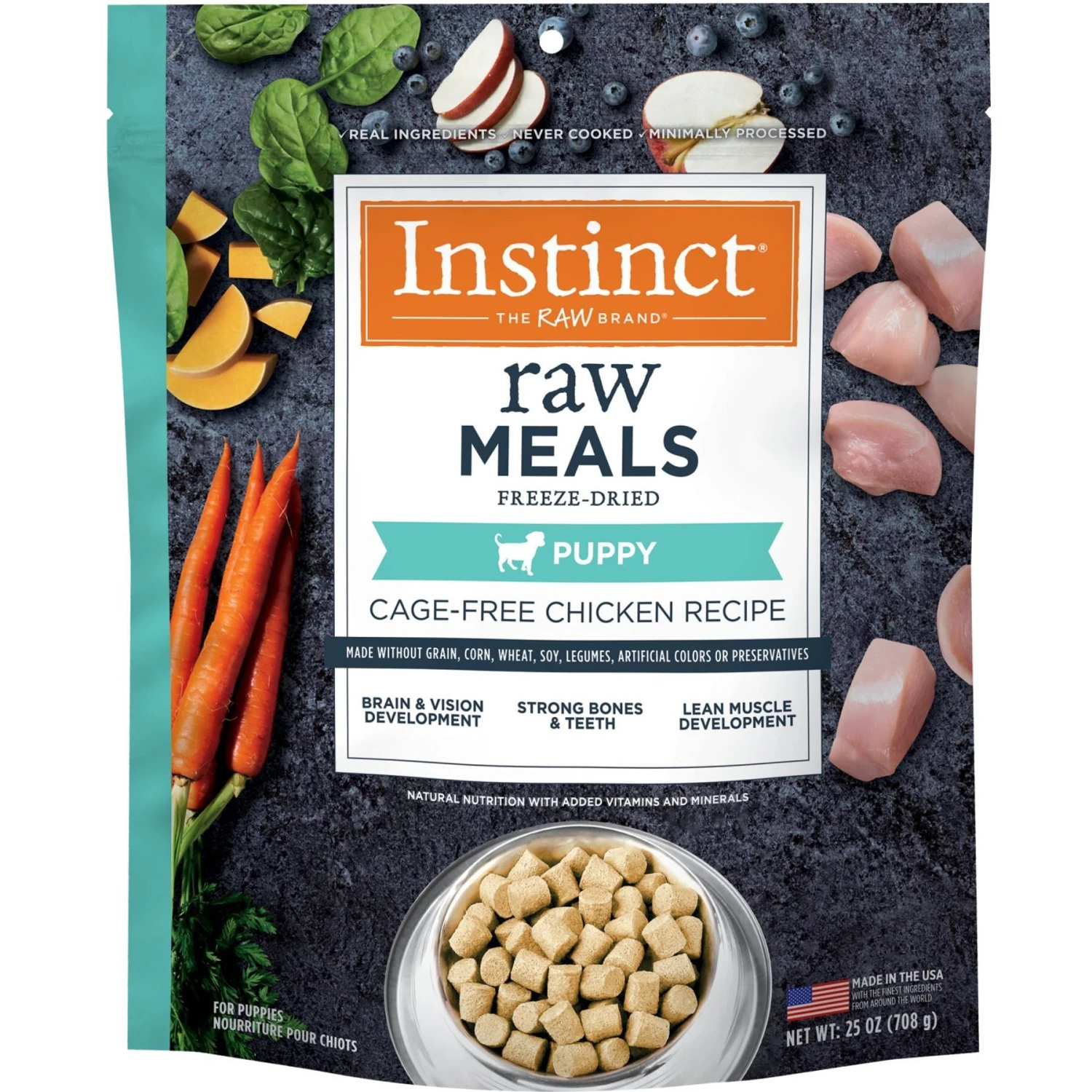 Instinct Bites Chicken Recipe Grain-Free Cage-Free Raw Frozen Puppy Food, 3-lb Bag + 2 Items 5 Instinct Bites Chicken Recipe Grain-Free Cage-Free Raw Frozen Puppy Food, 3-lb Bag + 2 Items - Image 5