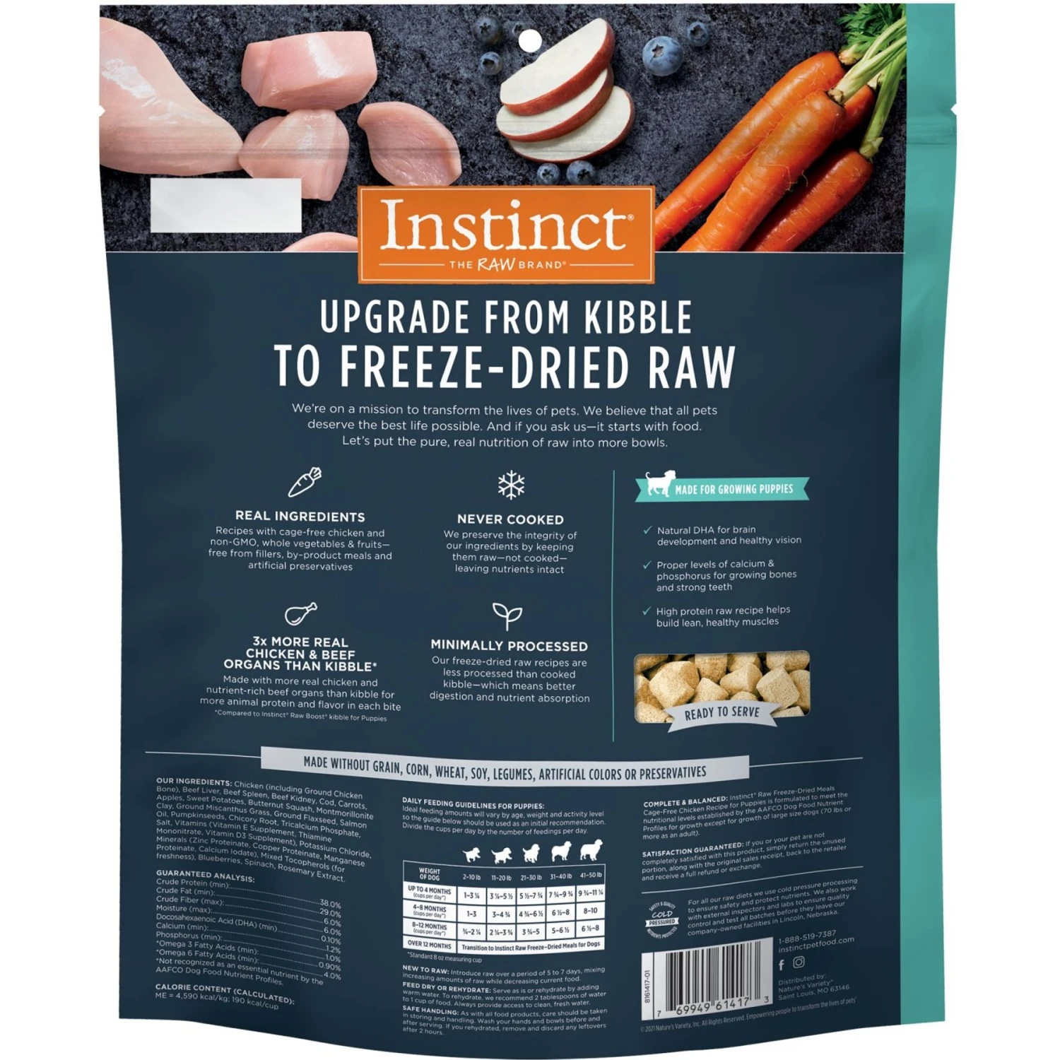 Instinct Bites Chicken Recipe Grain-Free Cage-Free Raw Frozen Puppy Food, 3-lb Bag + 2 Items 6 Instinct Bites Chicken Recipe Grain-Free Cage-Free Raw Frozen Puppy Food, 3-lb Bag + 2 Items - Image 6