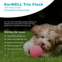 VetWELL Tris Flush Dog & Cat Ear Cleaner Solution & Infection Treatment, 12-oz Bottle -Pet Wellness 696790 PT2. AC SS1800 V1669156285
