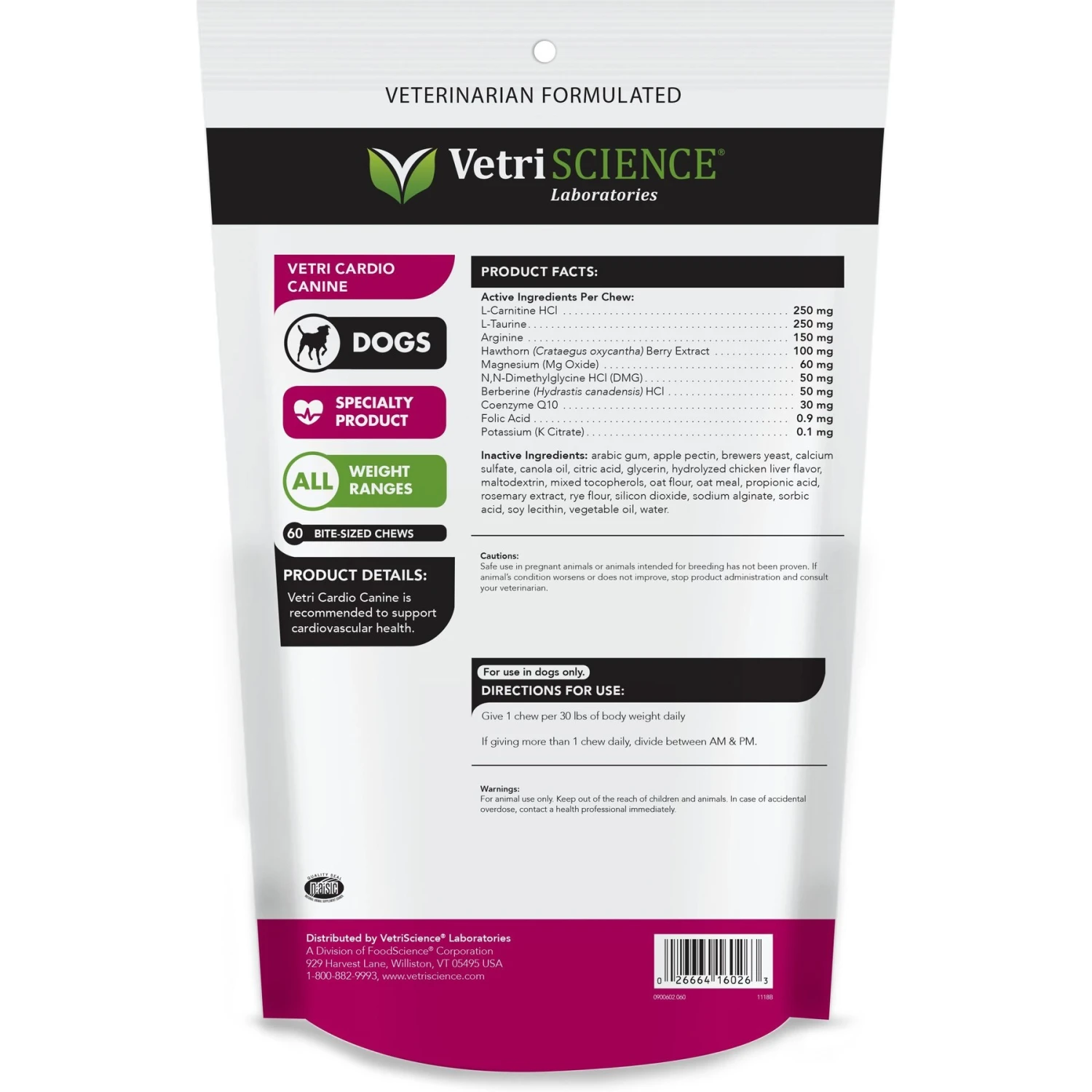 VetriScience Vetri Cardio Canine Soft Chews Heart Supplement For Dogs 2 VetriScience Vetri Cardio Canine Soft Chews Heart Supplement For Dogs - Image 2