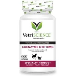 VetriScience Coenzyme Q10 10 Mg Capsules Heart Supplement For Cats & Dogs