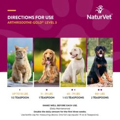 NaturVet Advanced Care ArthriSoothe-GOLD Liquid Joint Supplement For Cats & Dogs -Pet Wellness 70229 PT6. AC SS1800 V1698694964