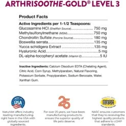 NaturVet Advanced Care ArthriSoothe-GOLD Liquid Joint Supplement For Cats & Dogs -Pet Wellness 70229 PT7. AC SS1800 V1698694130