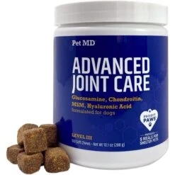 Pet MD Advanced Hip & Joint Supplement For Dogs, 120 Count